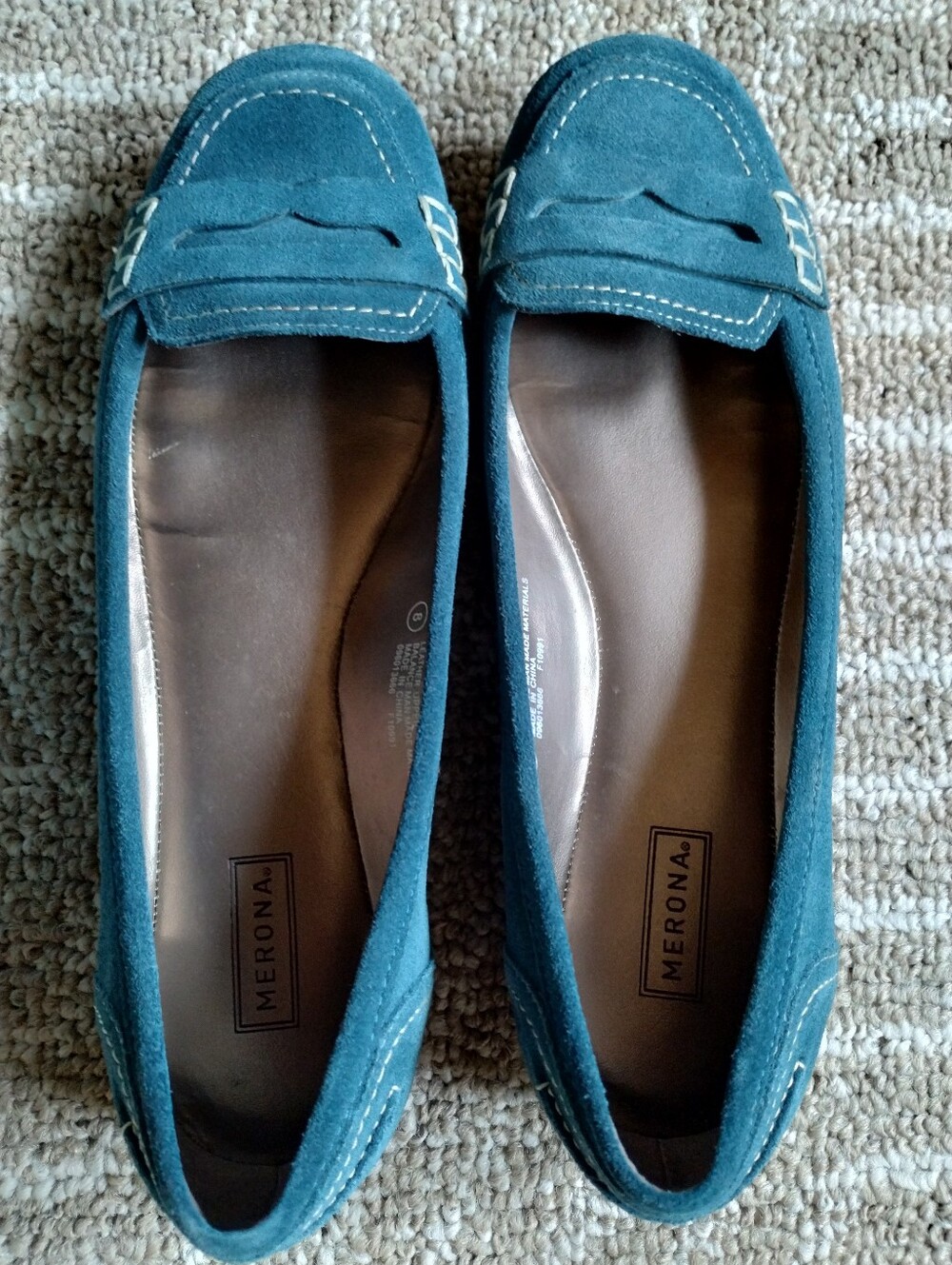 Merona Teal Suede Penny Loafers for Women - Teal Blue